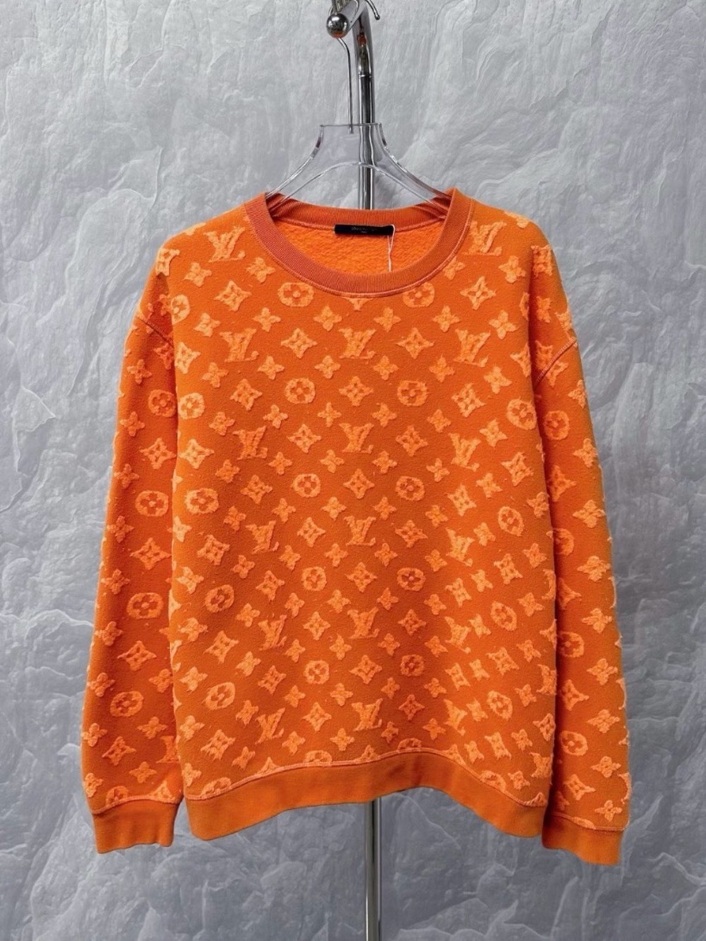 Louis Vuitton Bright Orange Fleece-Lined Crewneck